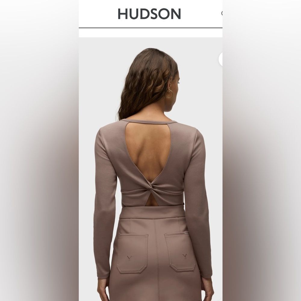 HUDSON XL The Knot Back Bodysuit in Deep Taupe SCULTPTING - Picture 1 of 7